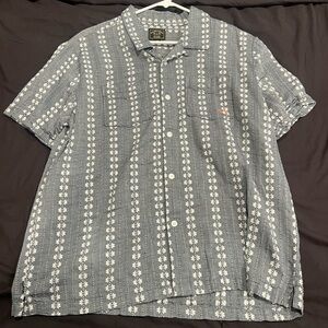 Men's Gray Floral Casual Button Down Shirt